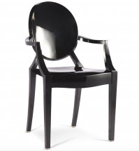 Fauteuil médaillon médaillon polycarbonate noir Satsu